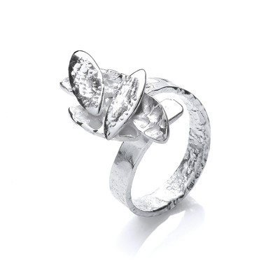 Silver Falling Leaves Ring