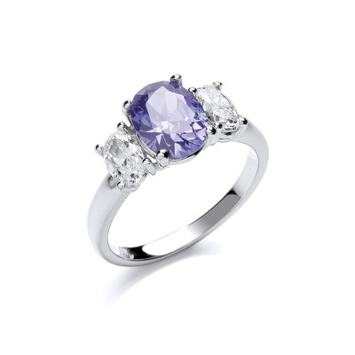 Silver and Cubic Zirconia Blue Beauty Ring
