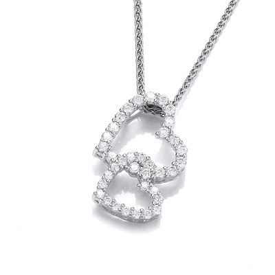 Frilly Little Hearts Cubic Zirconia Pendant