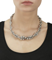 Heavy Graduated Silver Peppercorn Necklace