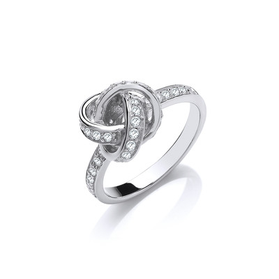 Silver & Cubic Zirconia Knot Ring