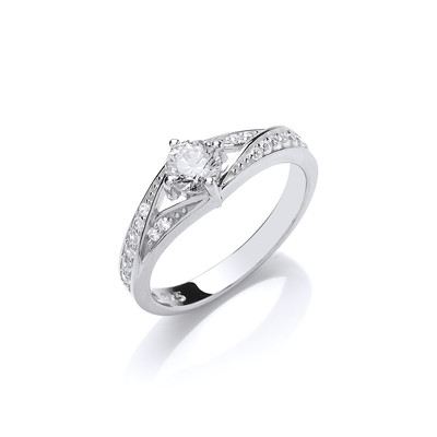 Silver & Cubic Zirconia Solitaire Gina Ring