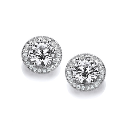 Diamond Style Solitaire Earrings