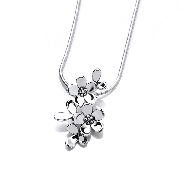 Tiny Sterling Silver Forget-Me-Not Pendant without Chain