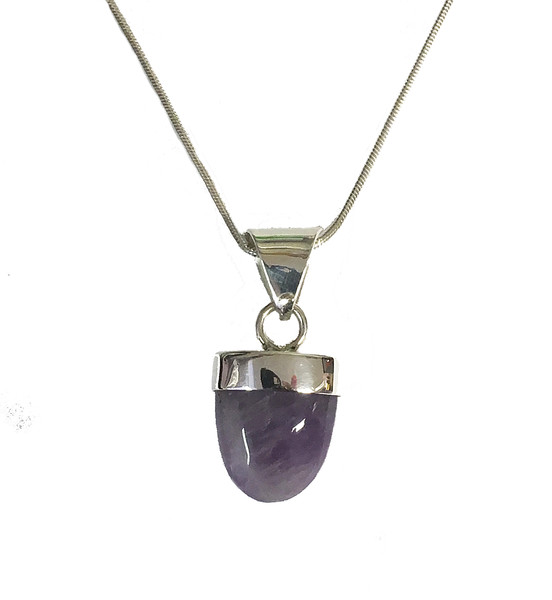 Silver and Amethyst Popsicle Pendant without Chain