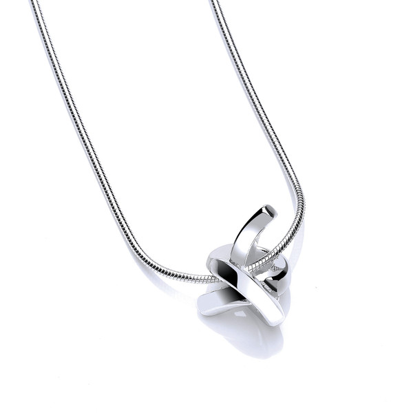 Polished Silver Love Knot Pendant without Chain