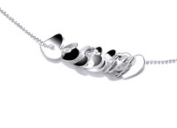 Silver Multi Cluster Heart Necklace