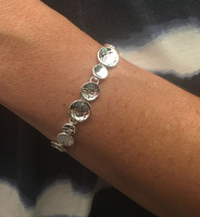 Silver Textured Dishes Bracelet