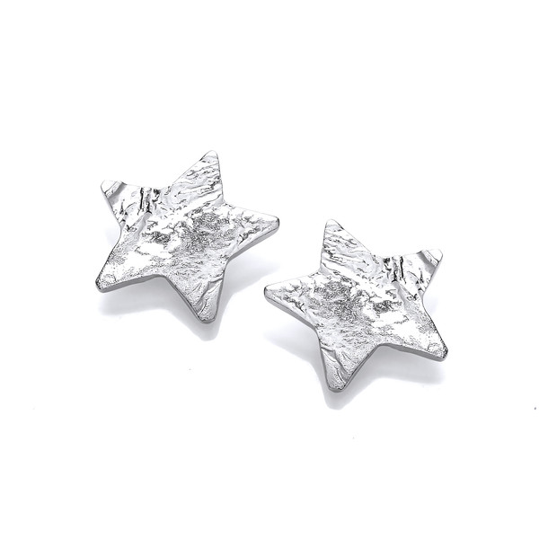 Silver Organic Star Earrings