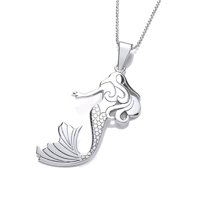 Silver Curvy Mermaid Pendant