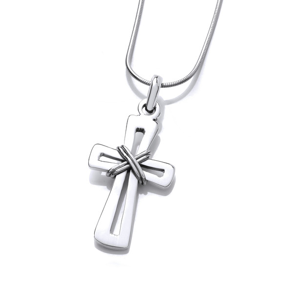 Silver Cut Out Cross Pendant without Chain