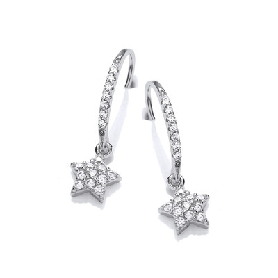 'Catch a Star' Silver & Cubic Zirconia Earrings
