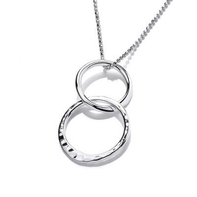 Silver Double Hammered Hoop Pendant
