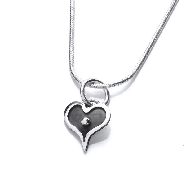 Tiny Dark Heart Silver Pendant without Chain