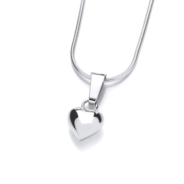Silver Chico Puff Heart Pendant without Chain