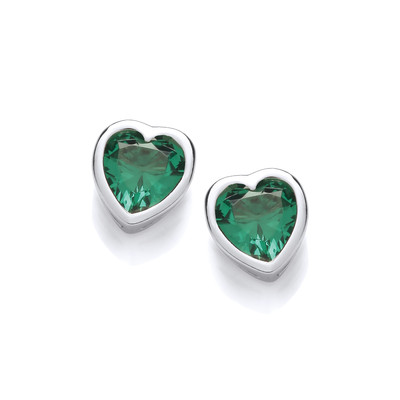 Take Heart Emerald Cubic Zirconia Stud Earrings