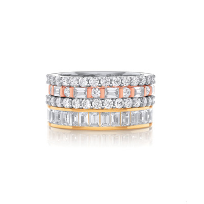 Ultimate Cubic Zirconia Four Stacking Rings