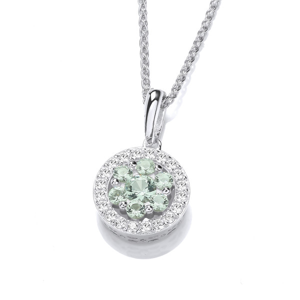Mint Cubic Zirconia & Silver Pendant without Chain