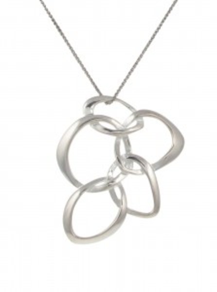 Sterling Silver Interlinking Petals Pendant without Chain