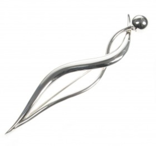 Sterling Silver Abstract Flowing Brooch