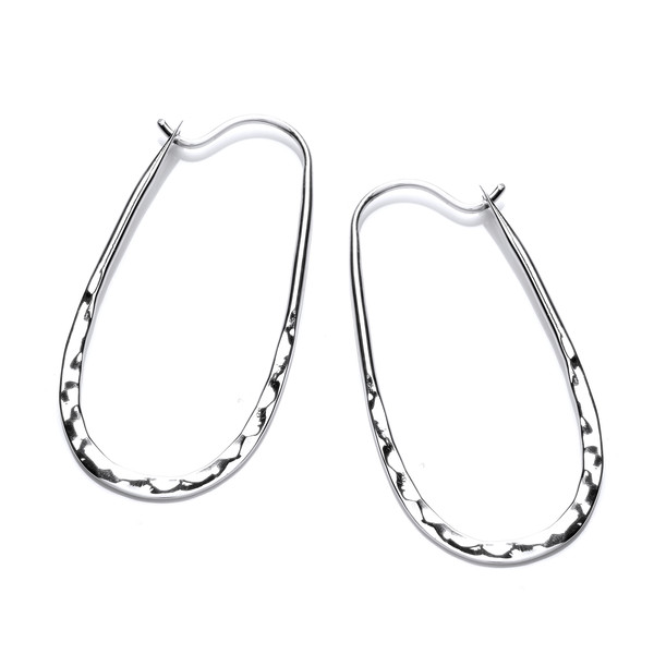 Celebrity Style Hammered Silver Earrings