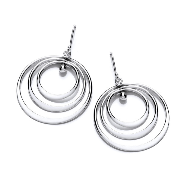Twirling Silver Hoops Earrings