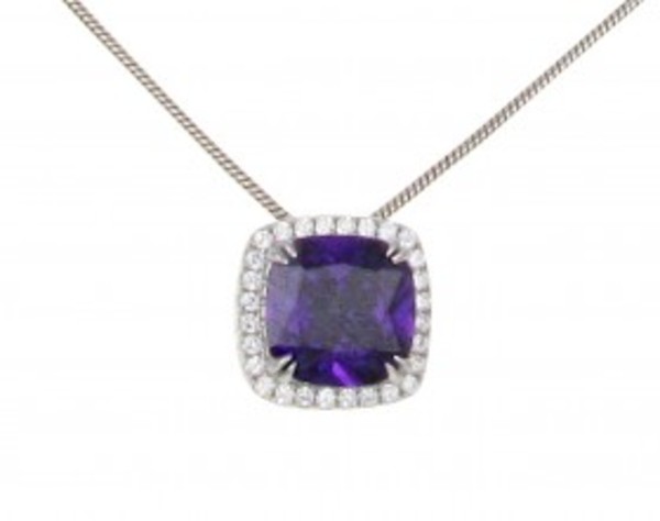 Amethyst Elegance Pendant with 16 - 18" Silver Chain