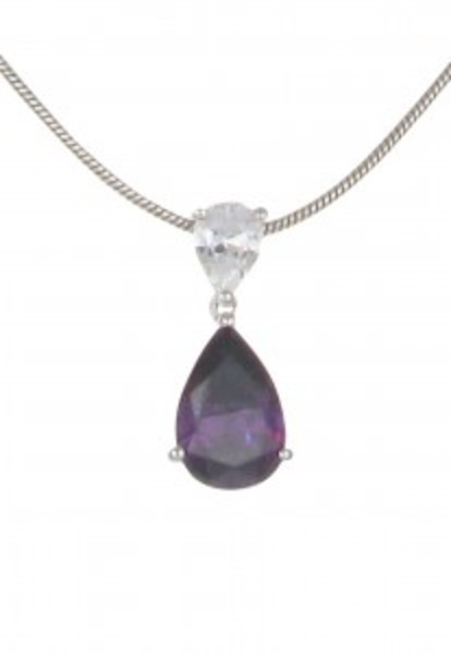 Amethyst Crystal Teardrop Pendant without Chain