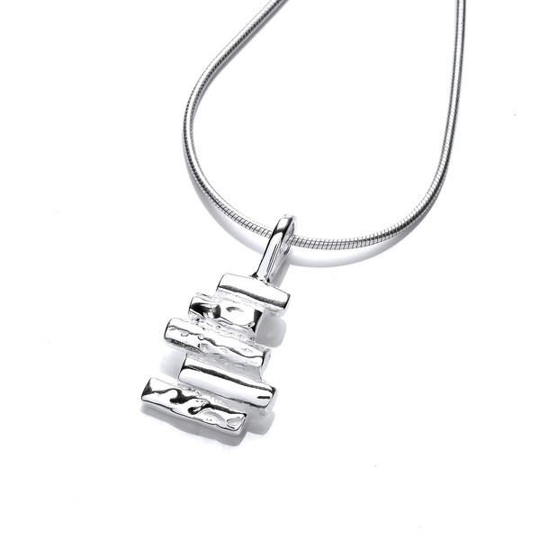 Sterling Silver Steps Pendant without Chain