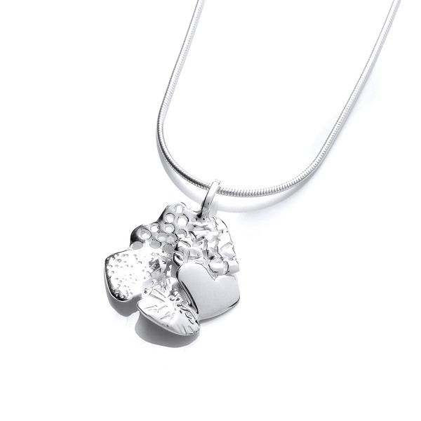 Silver Heart Cluster Pendant without Chain