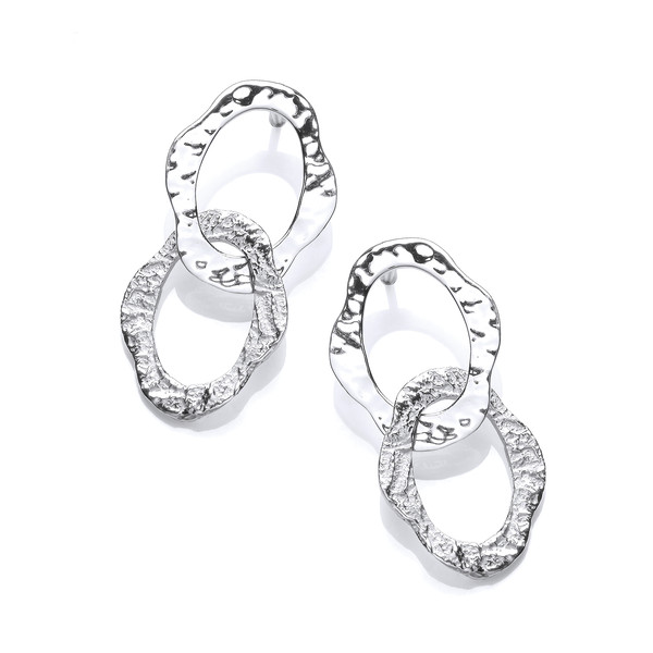 Funky Silver Ovals Earrings