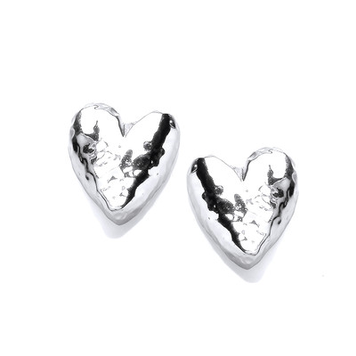 Organic Heart Stud Earrings