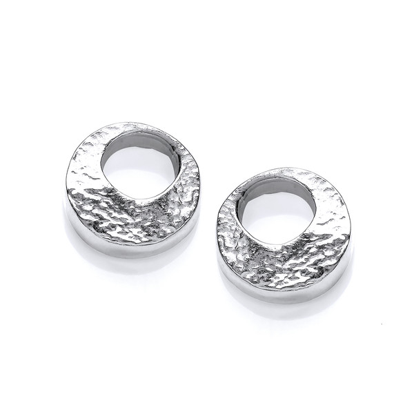 Organic Silver Lunar Earrings