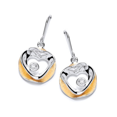 'Circled Love' Gold Vermeil and Silver Earrings