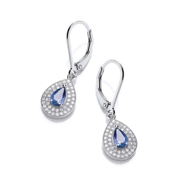 Tanzanite Blue Teardrop Earrings