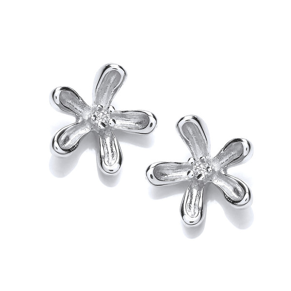 Silver Ragged Daisy Earrings