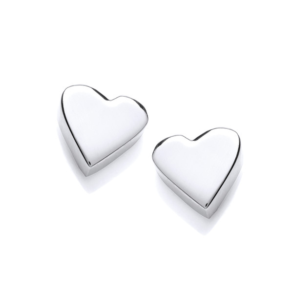 Perfect Little Silver Heart Stud Earrings