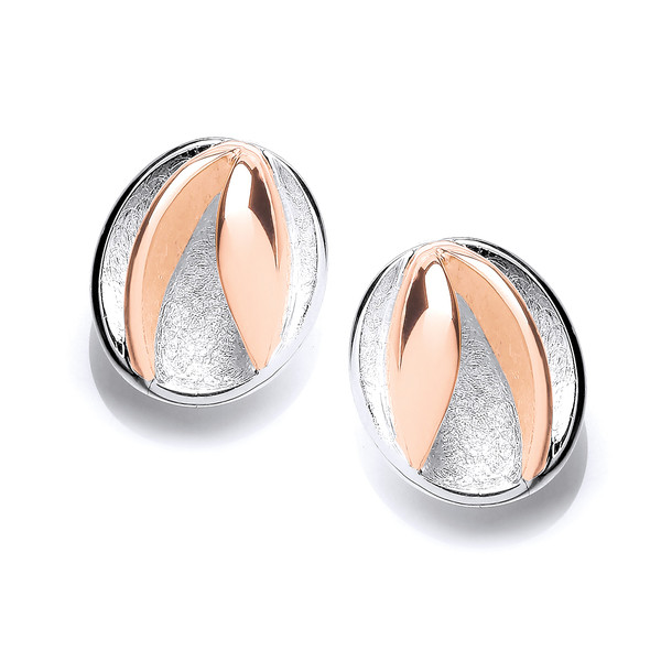 Silver and Rose Gold Iris Earrings