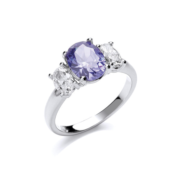 Silver and Cubic Zirconia Blue Beauty Ring