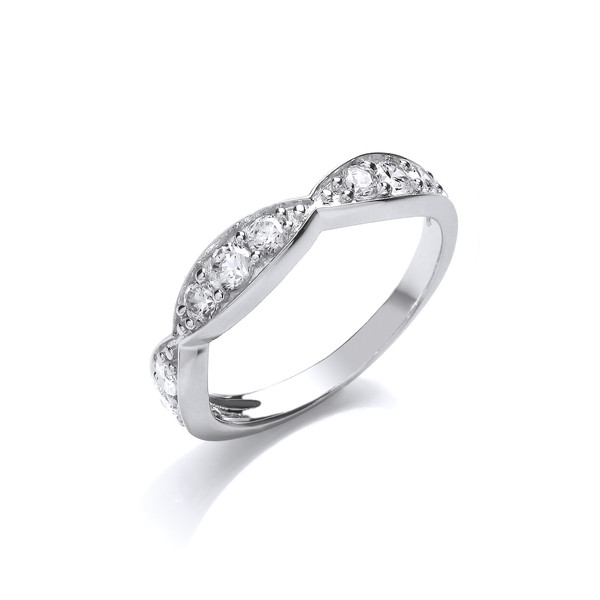 Silver and Cubic Zirconia Sweetie Band Ring