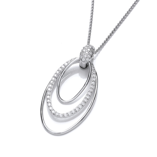 1920's Elegance Pendant with 16 - 18" Silver Chain