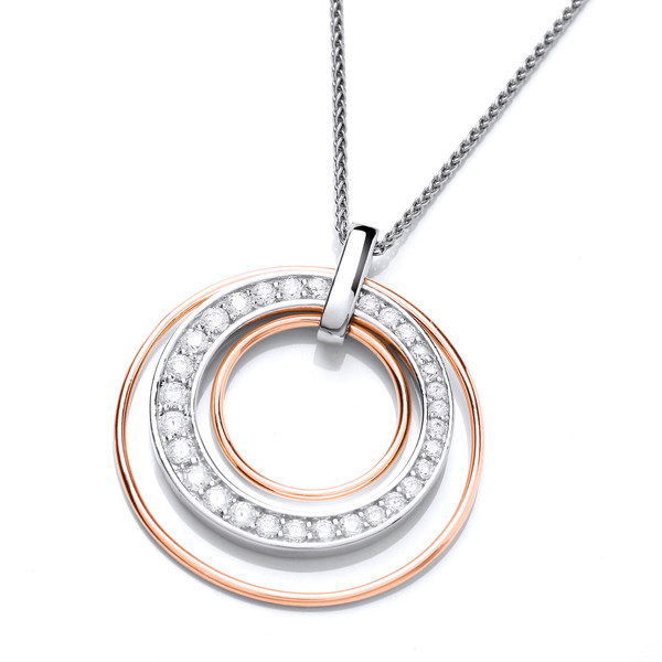 Round Rose Gold and Sparkles Pendant without chain