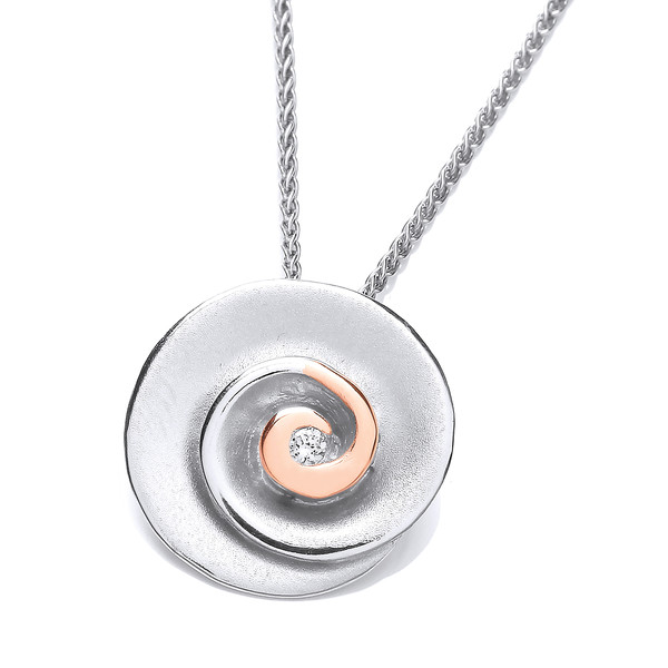 Rose Gold and Silver Swirl Pendant without chain