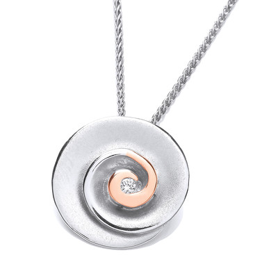 Rose Gold and Silver Swirl Pendant
