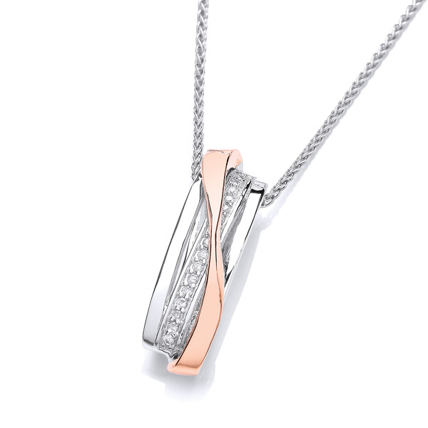 Silver and Cubic Zirconia Bar Pendant without chain