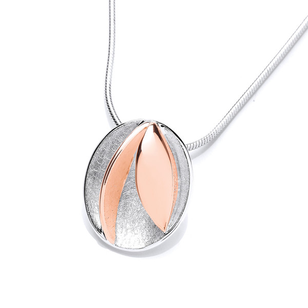 Silver and Rose Gold Iris Pendant without chain