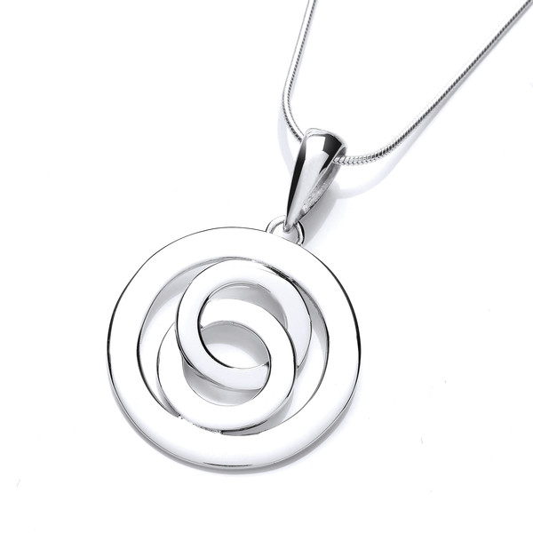 Silver Swirls and Circles Pendant
