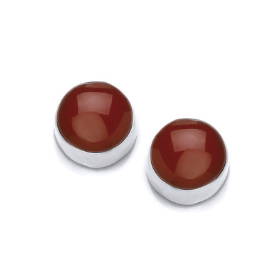 Little Red Button Stud Earrings