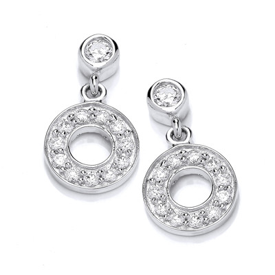 Mini Silver and Cubic Zirconia Polo Earrings