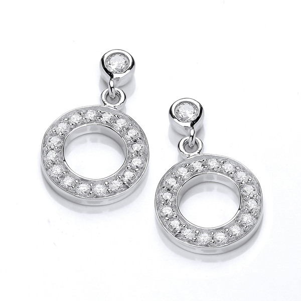 Silver and Cubic Zirconia Polo Earrings